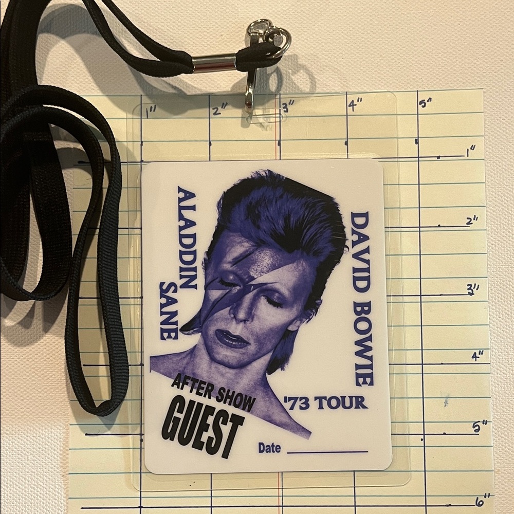 David Bowie '73 Aladdin Sane Tour After Show Guest Pass Lanyard